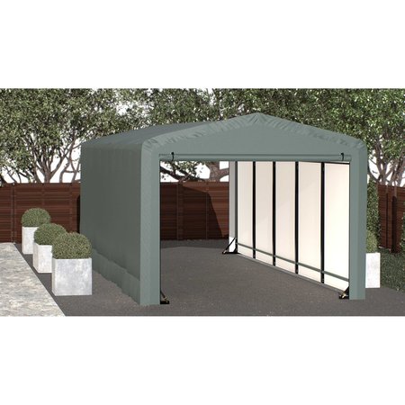 SHELTERLOGIC ShelterTube Wind and Snow-Load Rated Garage, 10x23x8 Green SQAACC0104C01002308